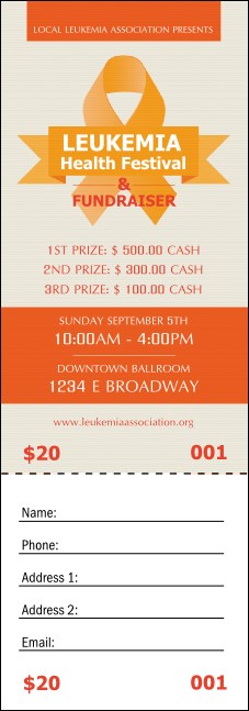 Leukemia Raffle Ticket Product Front