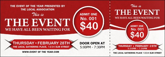 Red Event Ticket