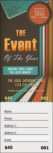 All Purpose Retro Raffle Ticket Product Front