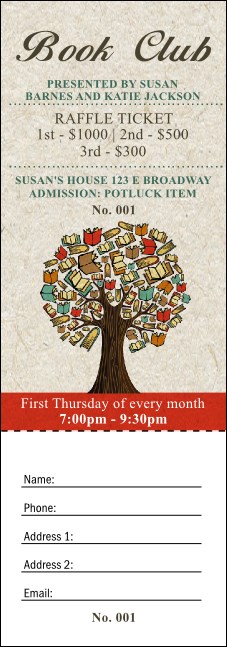 Books Raffle Ticket Product Front