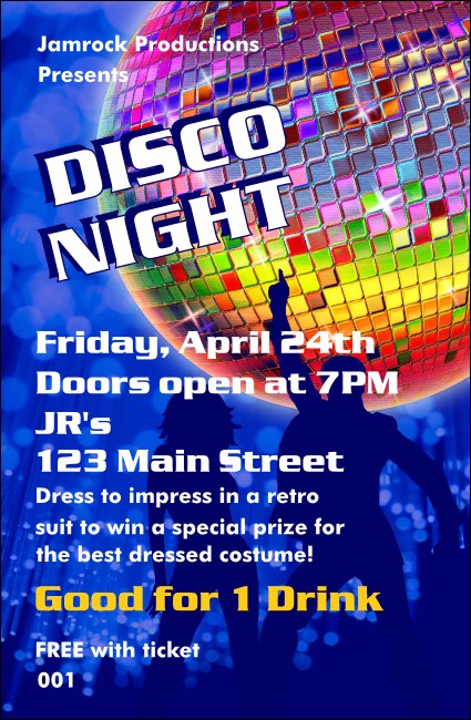 Disco Drink Ticket Product Front