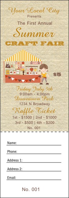 Craft Raffle Ticket Product Front