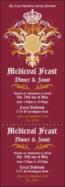 Medieval Banquet Event Ticket Product Front