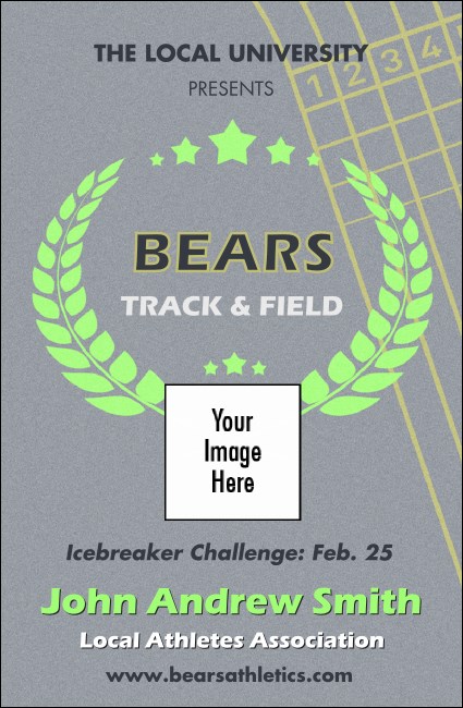 Track and Field VIP Event Badge Small Product Front