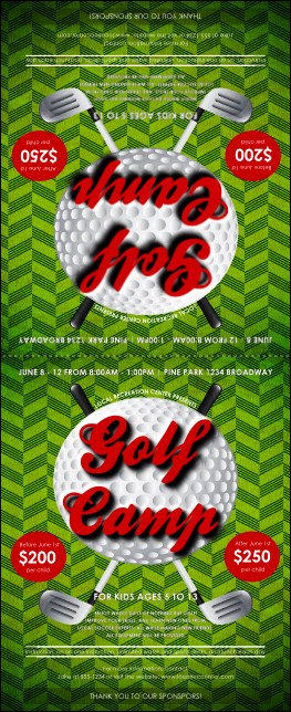 Golf Camp Table Tent Product Front