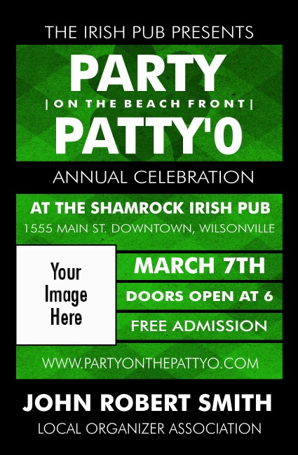 St Patricks Day  Plaid VIP Event Badge Small Product Front