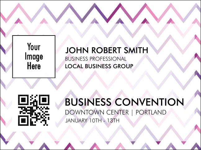 All Purpose Geometric Gradient Waves Economy Event Badge Product Front