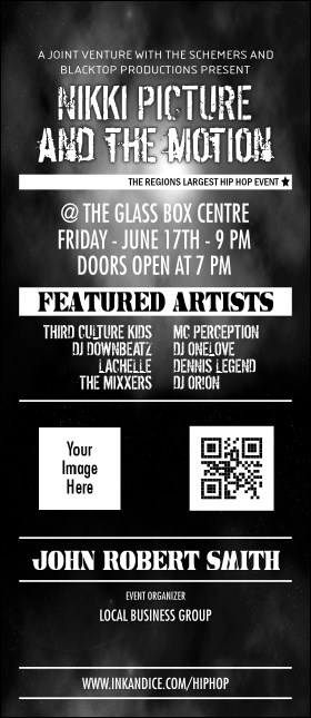 Galaxy Hip Hop Black and White VIP Event Badge Large