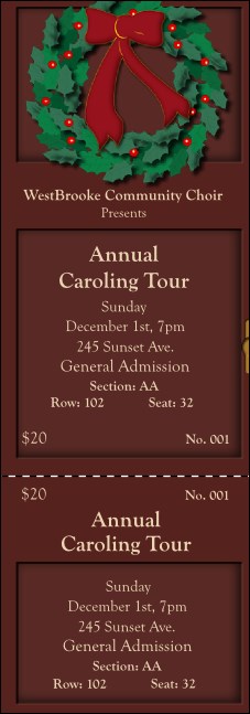 Christmas 001 Reserved Event Ticket Product Front
