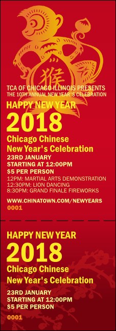 Chinese New Year Monkey Event Ticket Product Front