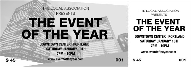 All Purpose buildings Black and White Event Ticket Product Front