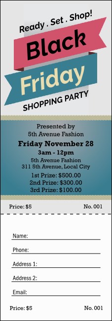 Black Friday Sale Raffle Ticket