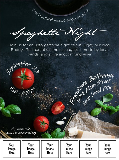 Spaghetti Ingredients Logo Flyer Product Front