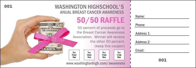 Money Ribbon Raffle Ticket 0007 Product Front