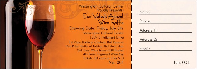 Wine Raffle Ticket 0007 Product Front