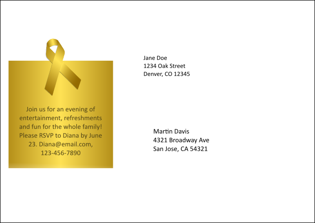 Childhood Cancer Awareness Month Postcard Mailer Product Back