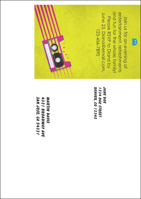 80s Music  Postcard Mailer Product Back