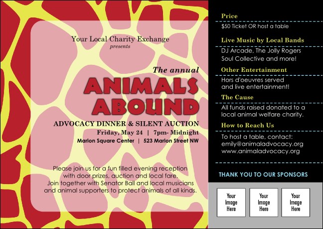 Animal Print Giraffe Postcard Mailer