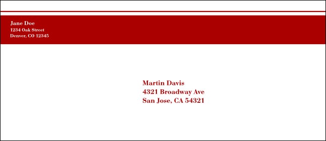 Red Stripe #10 Envelope Product Front