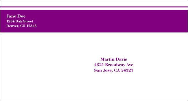 Purple Stripe #6 1/2 Envelope Product Front