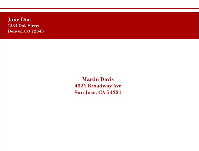 Red Stripe A2 Envelope