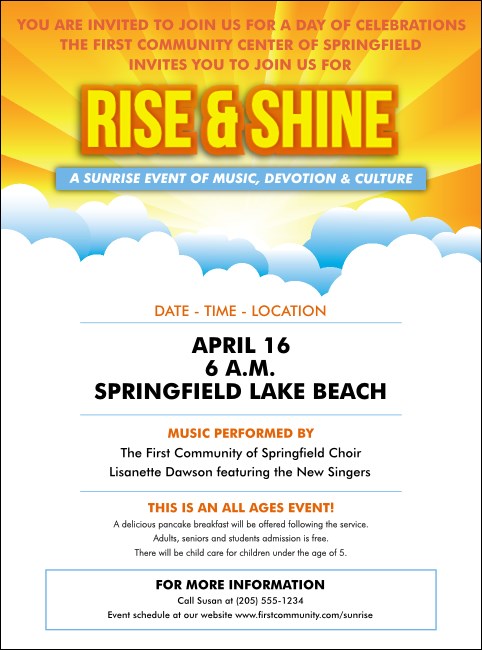 Sunrise Clouds Flyer Product Front