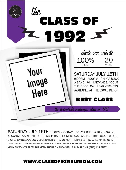Class Reunion Mascot Purple Flyer