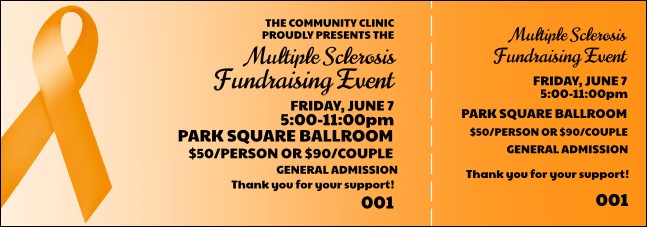 Orange Ribbon Event Ticket