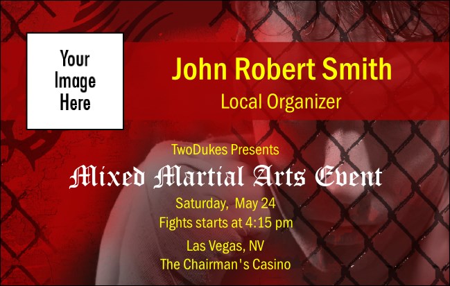 Mixed Martial Art VIP Event Badge Medium REPLACED