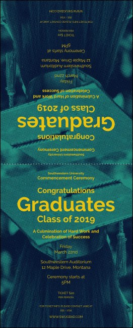 Graduation - Blue and Yellow Table Tent