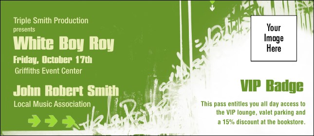 Hip Hop Green VIP Event Badge Large