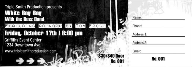 Hip Hop BW Raffle Ticket