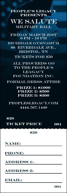 Military Ball - The Salute Raffle Ticket Product Front