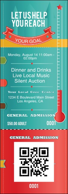 Fundraising Thermometer QR Event Ticket