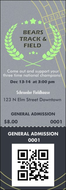 Track and Field QR Event Ticket Product Front