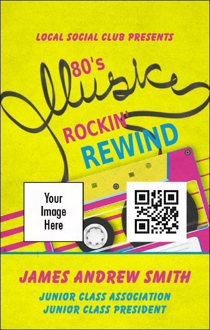 80s Music Club  VIP Event Badge Medium