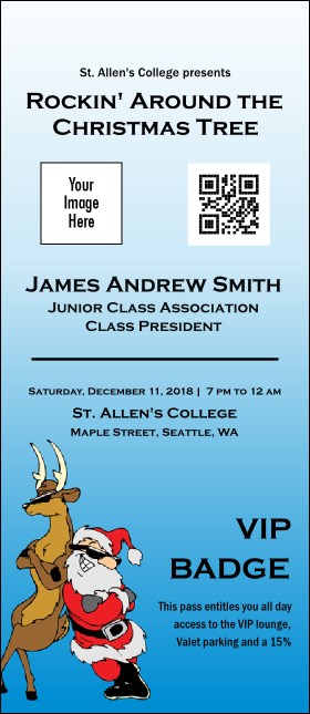 Cool Christmas VIP Event Badge Large