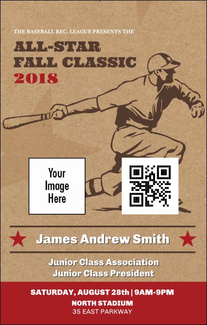 All-Star Retro Baseball VIP Event Badge Medium