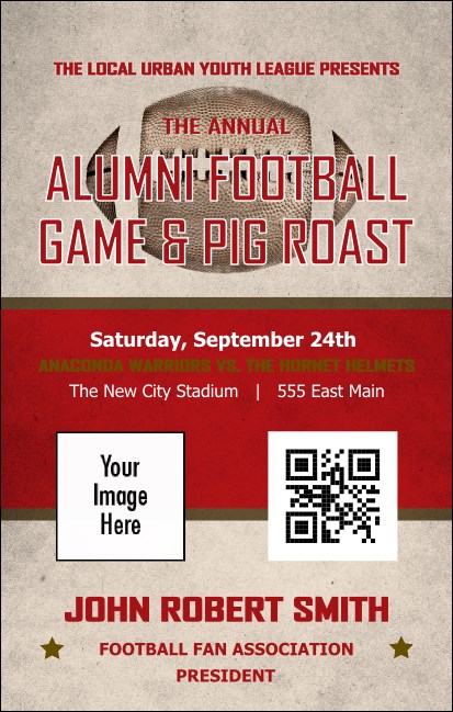 Football Red VIP Event Badge Medium