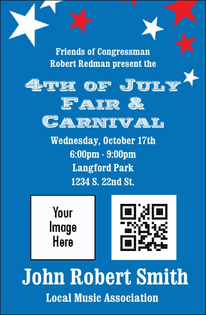 Red, White, and Blue Stars Economy Event Badge VIP Event Badge Small