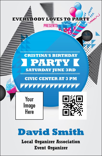 Birthday Geometric VIP Event Badge Small
