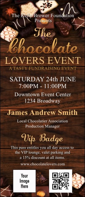 Chocolate VIP Event Badge Large