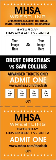 Versus Orange Event Ticket Product Front