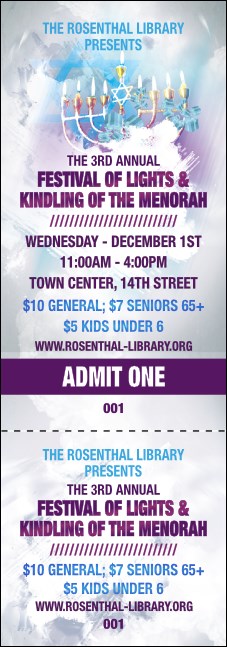 Hanukkah Abstract Event Ticket Product Front