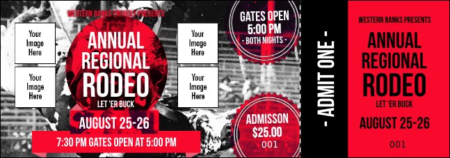 Modern Rodeo Event Ticket Product Front