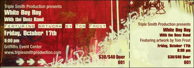 Hip Hop Red Event Ticket Product Front