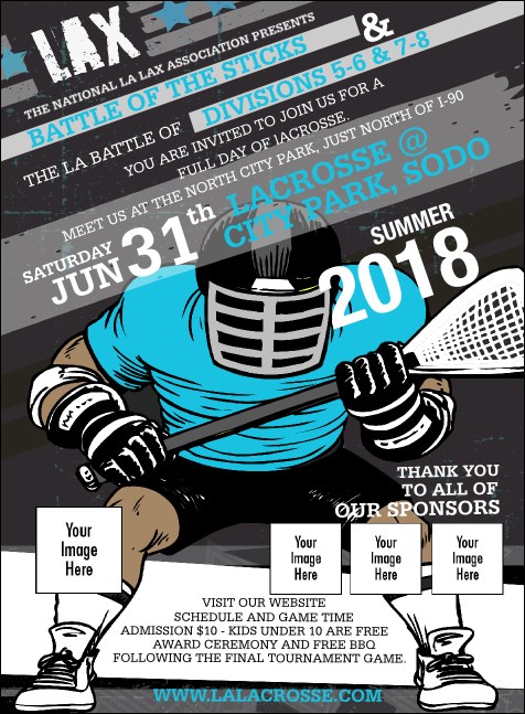 Lacrosse LAX Stick Invitation Product Front