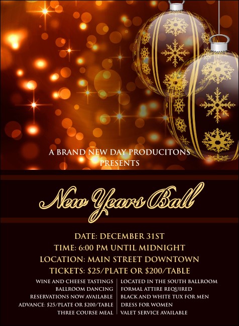 Golden Ornament Invitation Product Front