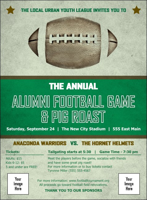 Football Green Invitation Product Front
