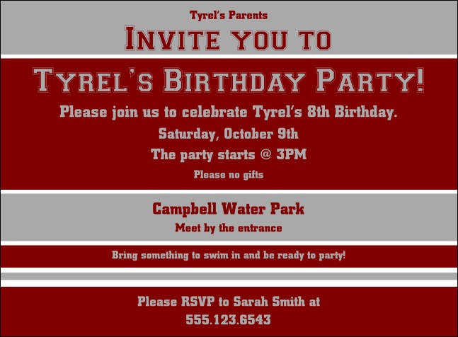 Sports Invitation 004 Product Front